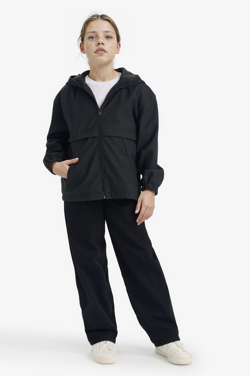 DeFacto Black Girl Girl Waterproof Hooded Raincoat Casual - Image 2